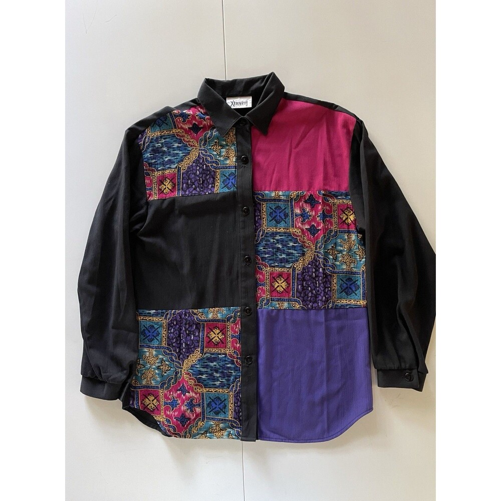 Vintage 80’s Long Sleeve Xtrovert Button Up Women’s Shirt - Size 8